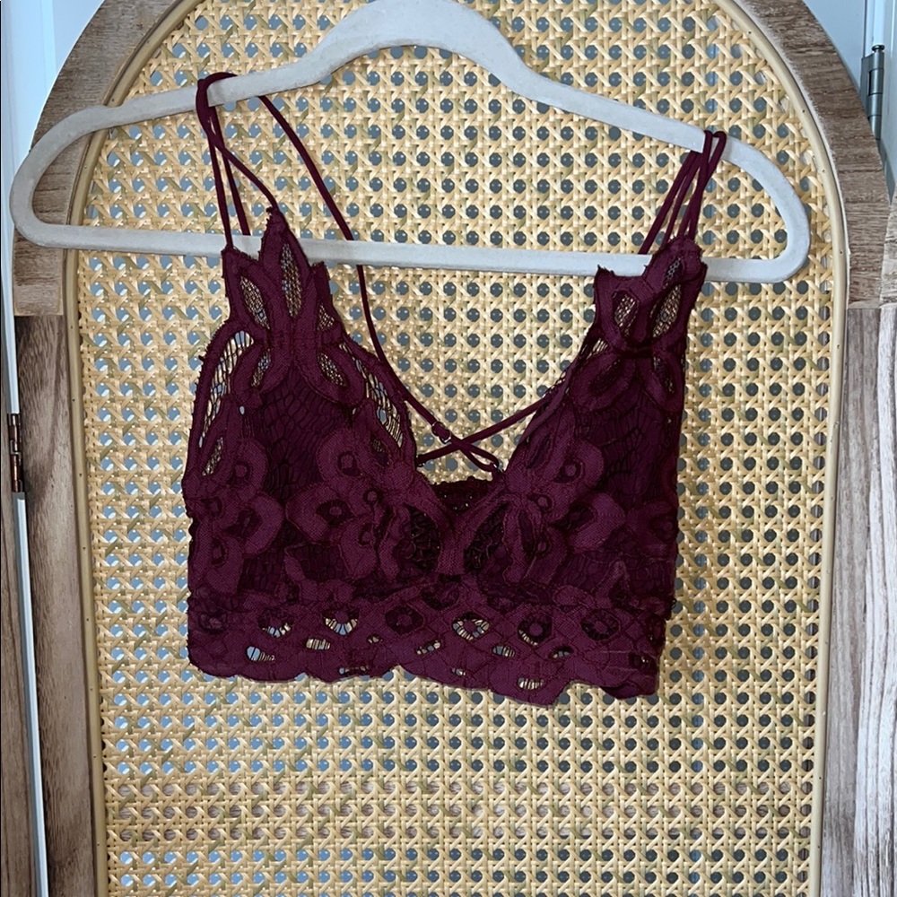 Burgundy Lace Bralette